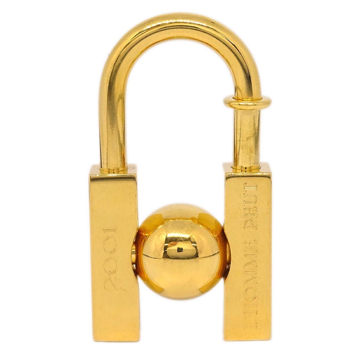 Hermes LHomme Peut Embellir La Terre Cadena Lock Charm Metal, Gold, Gold Plated, Charm