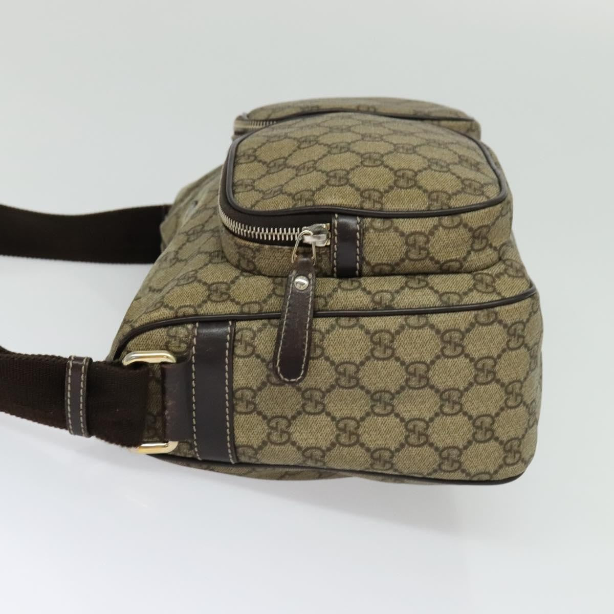 Gucci Double Pocket Messenger GG Coated Canvas, Beige, Canvas, Handbag