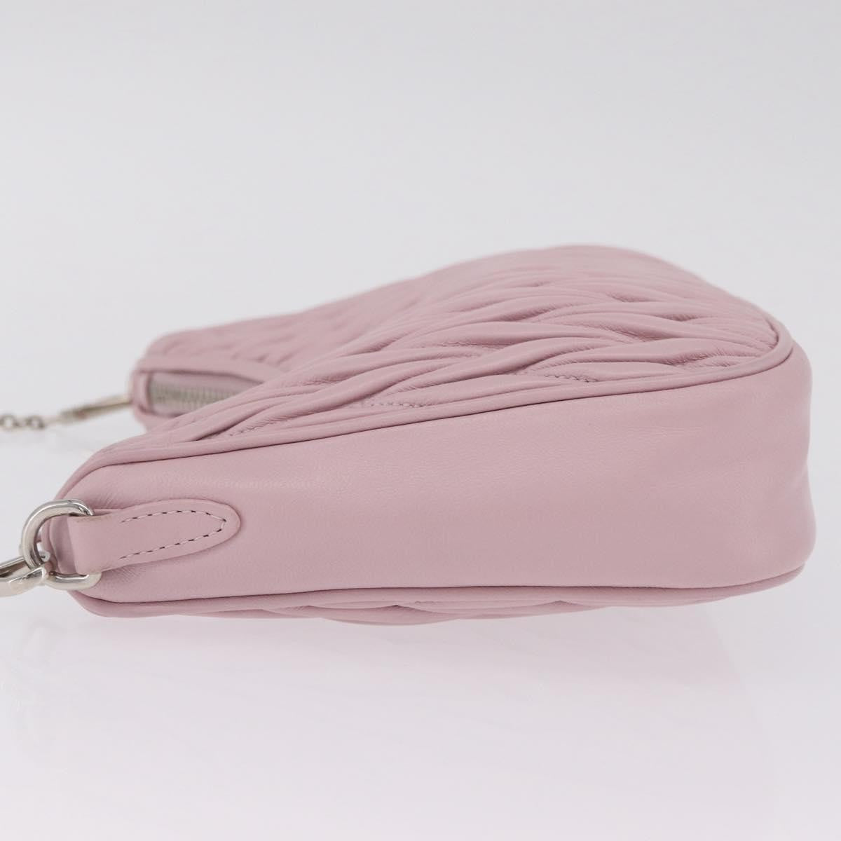 Miu Miu Shoulder Matelasse Leather, Pink, Leather, Shoulder Bag