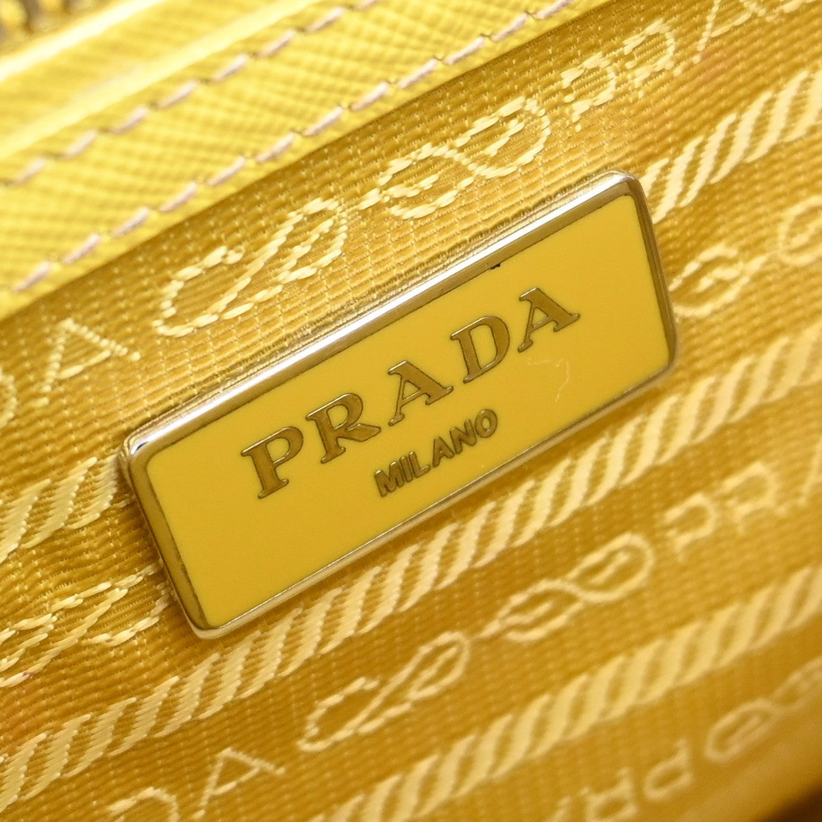 Prada Galleria Double Zip Saffiano Leather, Yellow, Leather, Tote Bag