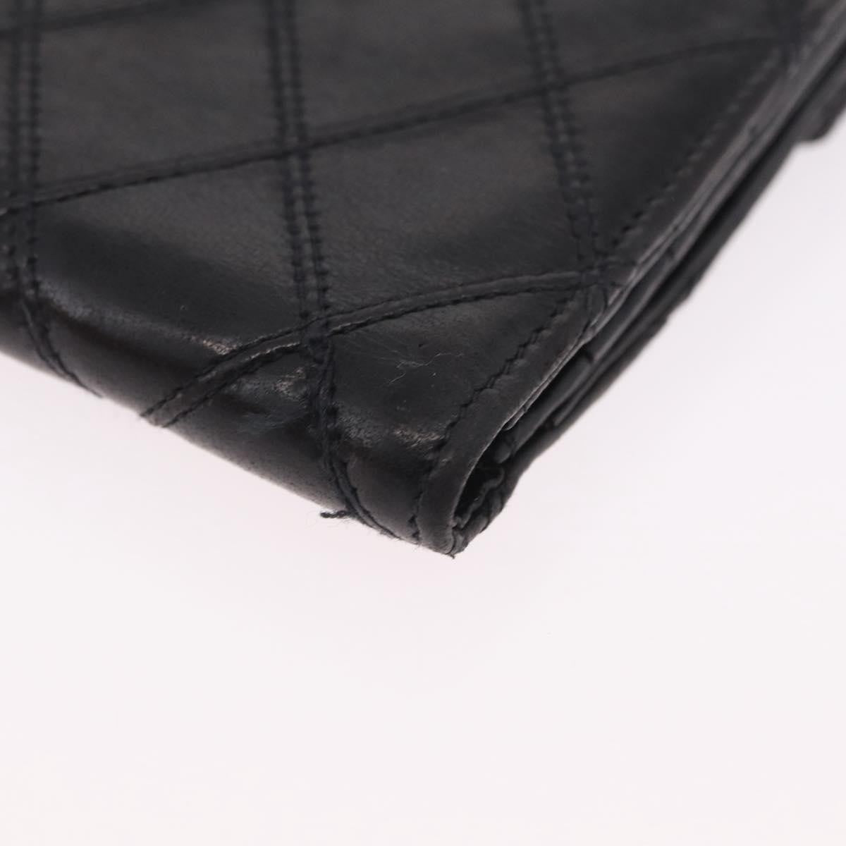 Chanel CC Compact Quilted Caviar, Black, Leather, Wallet