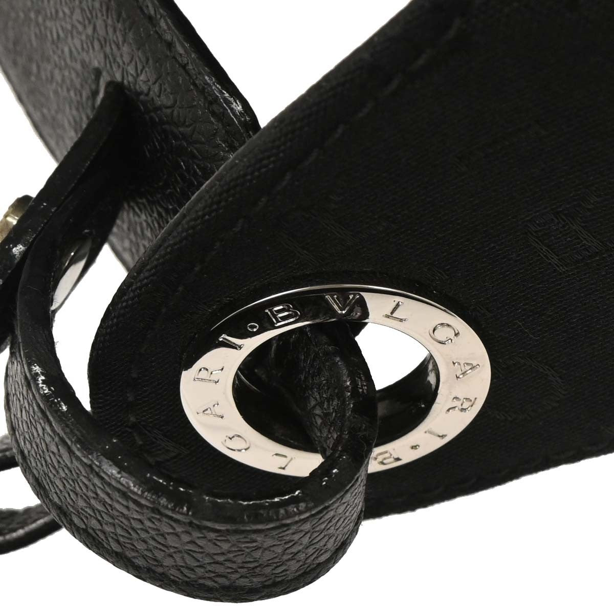 Bvlgari Logomania Canvas with Leather, Black, Leather, Shoulder Bag