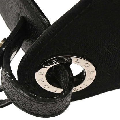 Bvlgari Logomania Canvas with Leather, Black, Leather, Shoulder Bag