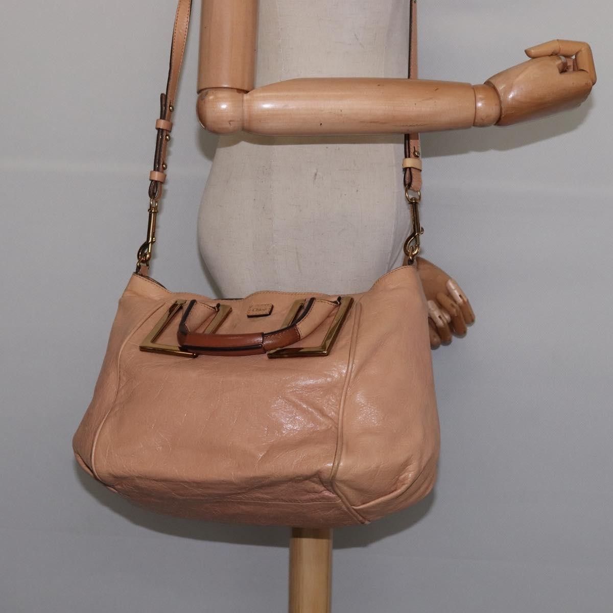 Chloe Ethel Leather, Beige, Leather, Handbag
