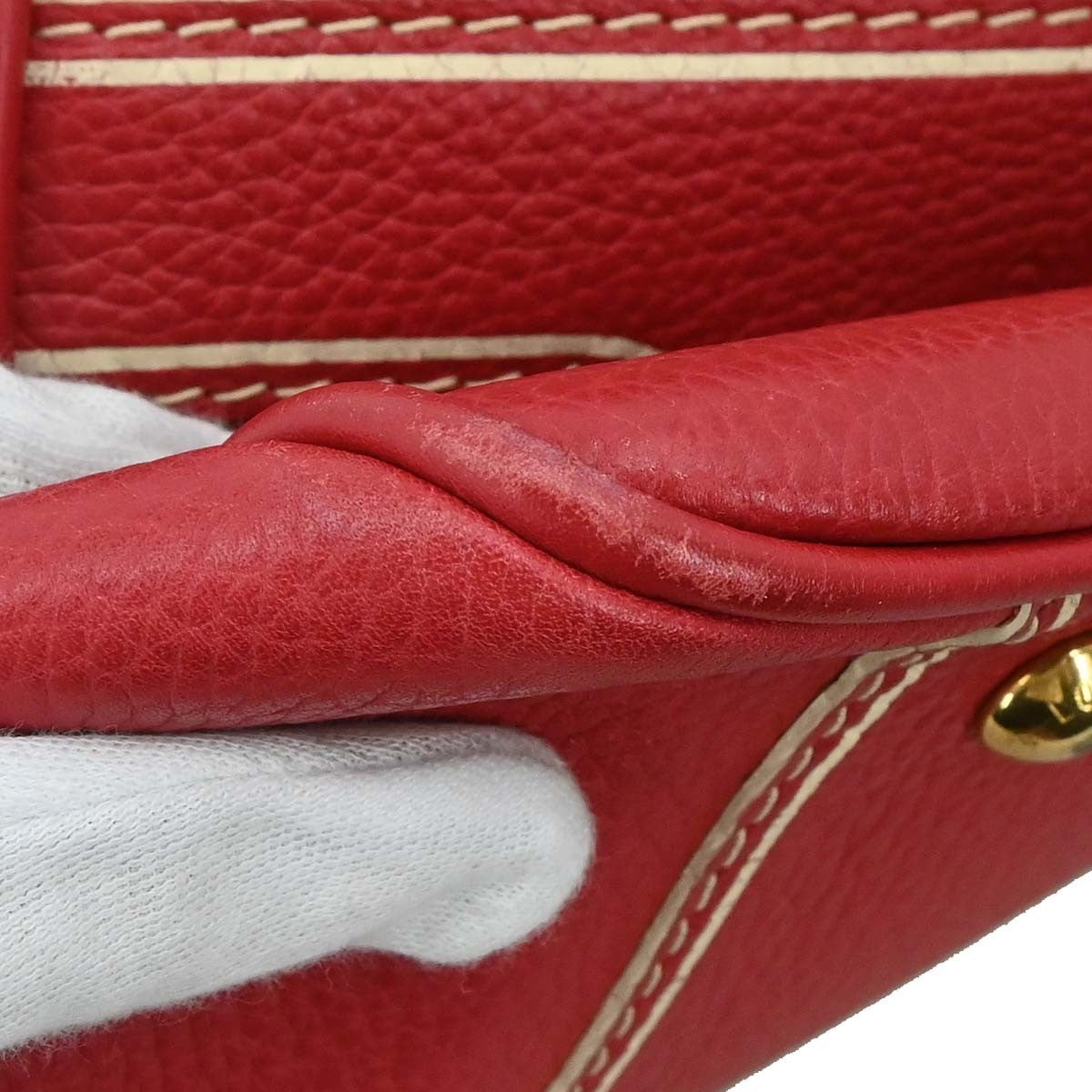 Louis Vuitton Carryall Leather, Red, Leather, Travel Bag