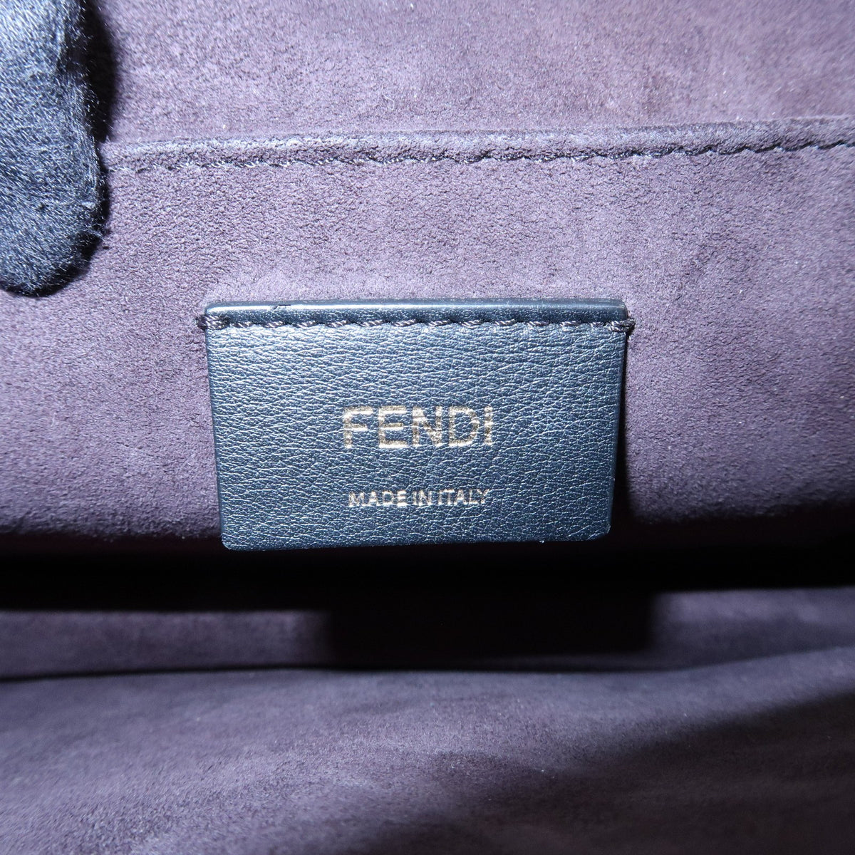 Fendi Kan I Leather, Black, Leather, Shoulder Bag