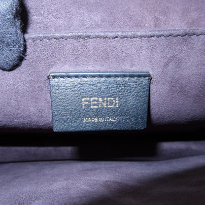 Fendi Kan I Leather, Black, Leather, Shoulder Bag