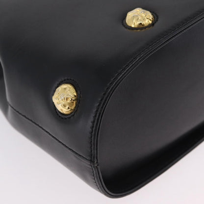 Salvatore Ferragamo Vintage Flap Lock Studded Leather, Black, Leather, Handbag