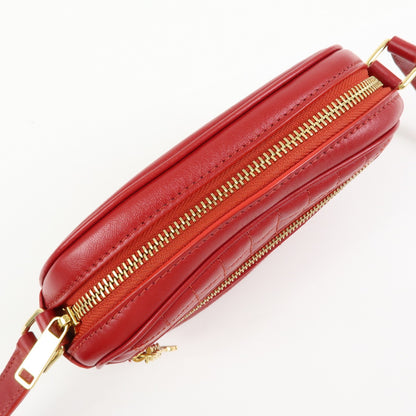 Celine C Charm Camera Quilted Leather, Red, Leather, Handbag