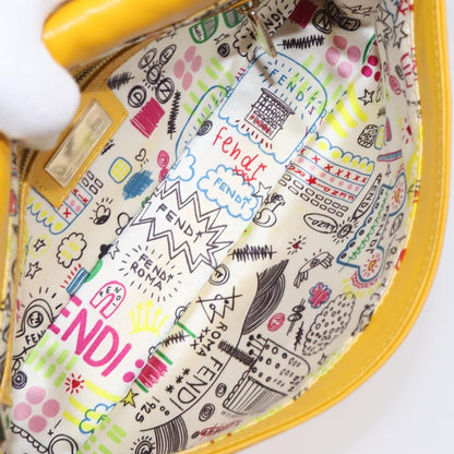 Fendi Mamma Baguette Shoulder Bag Canvas, YELLOW, LEATHER, Shoulder bag