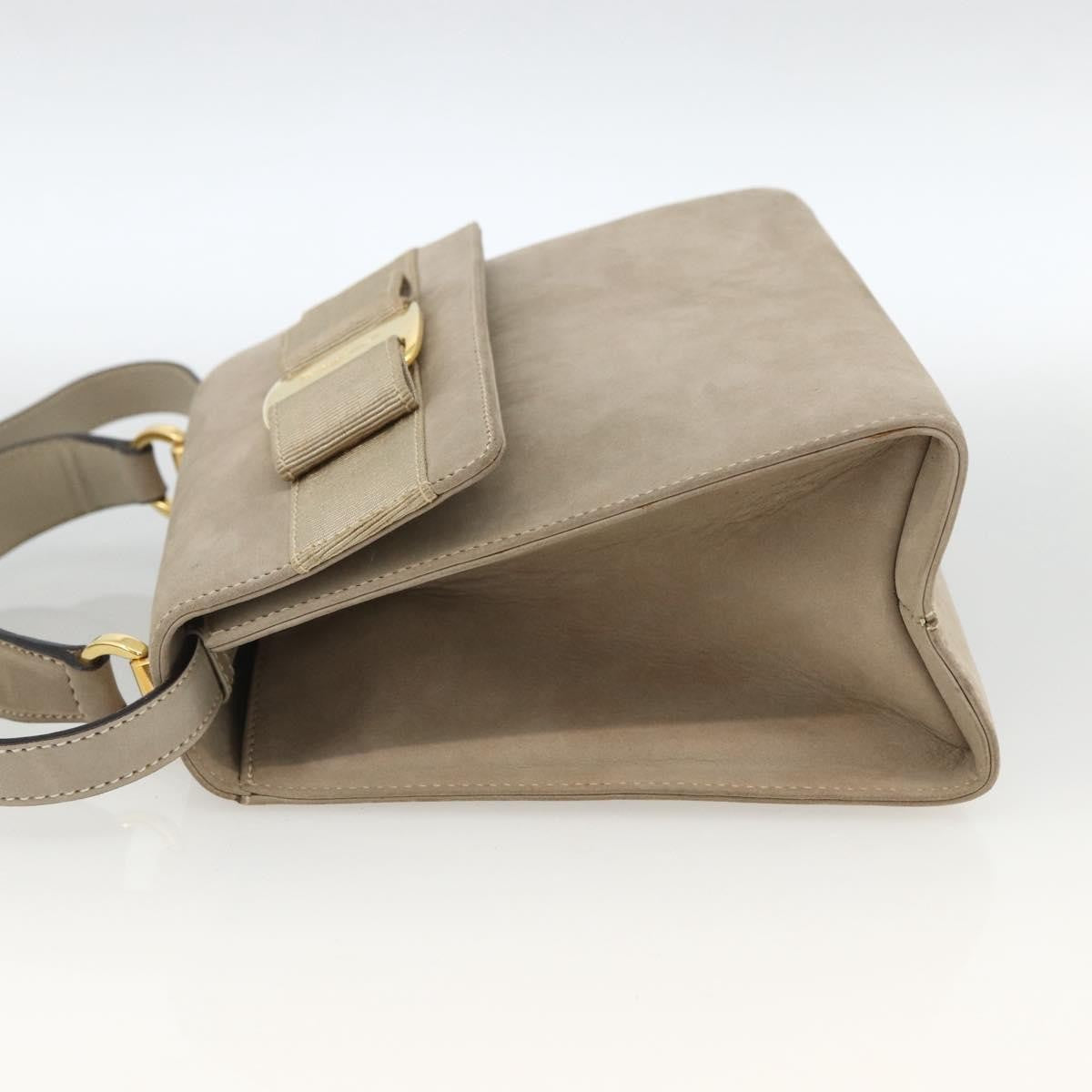 Salvatore Ferragamo Convertible Vara Bow Tote Suede, Beige, Suede, Handbag