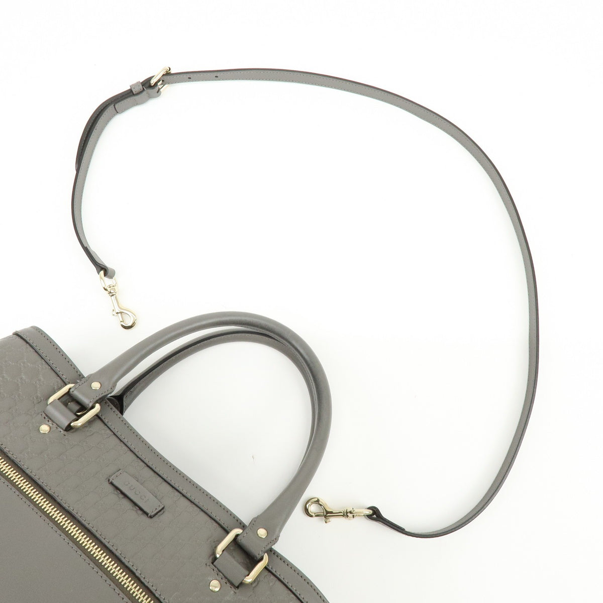Gucci Zip Pocket Soft Microguccissima Leather, Gray, Leather, Tote Bag