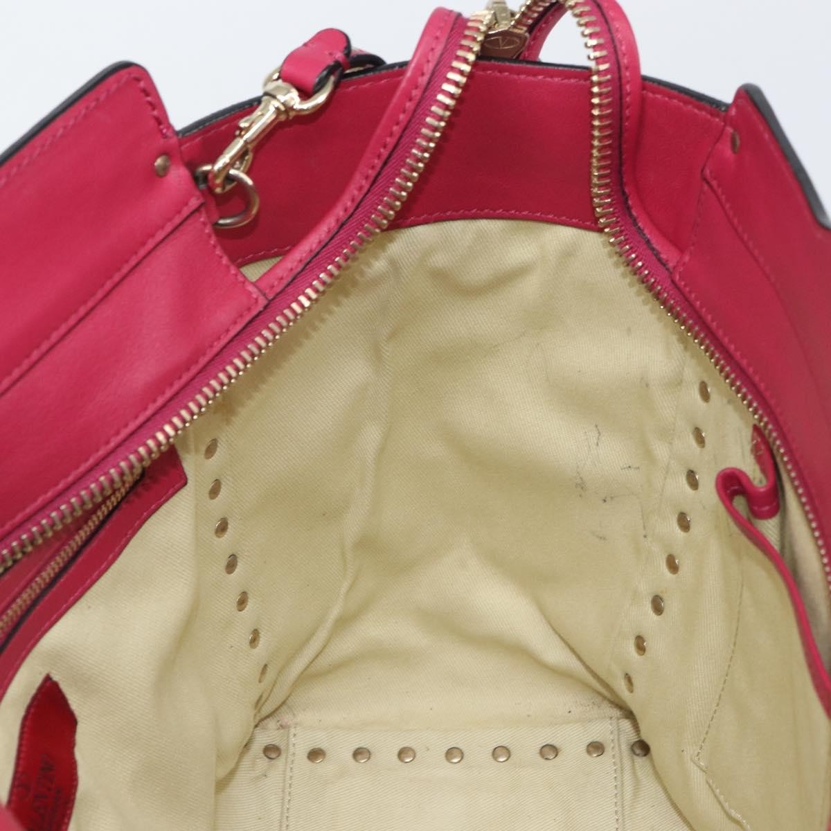 Valentino Garavani Rockstud Tote Rigid Leather, Pink, Leather, Tote Bag