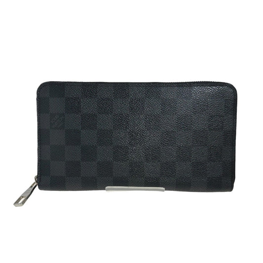 Louis Vuitton Zippy organizer, Black, Canvas, wallet