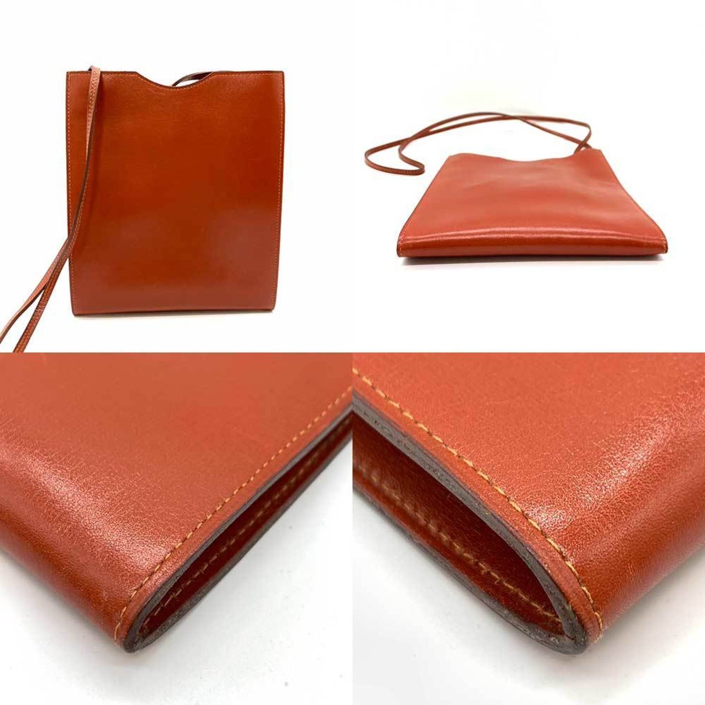 Hermès Onimetou, Brown, Leather, shoulder