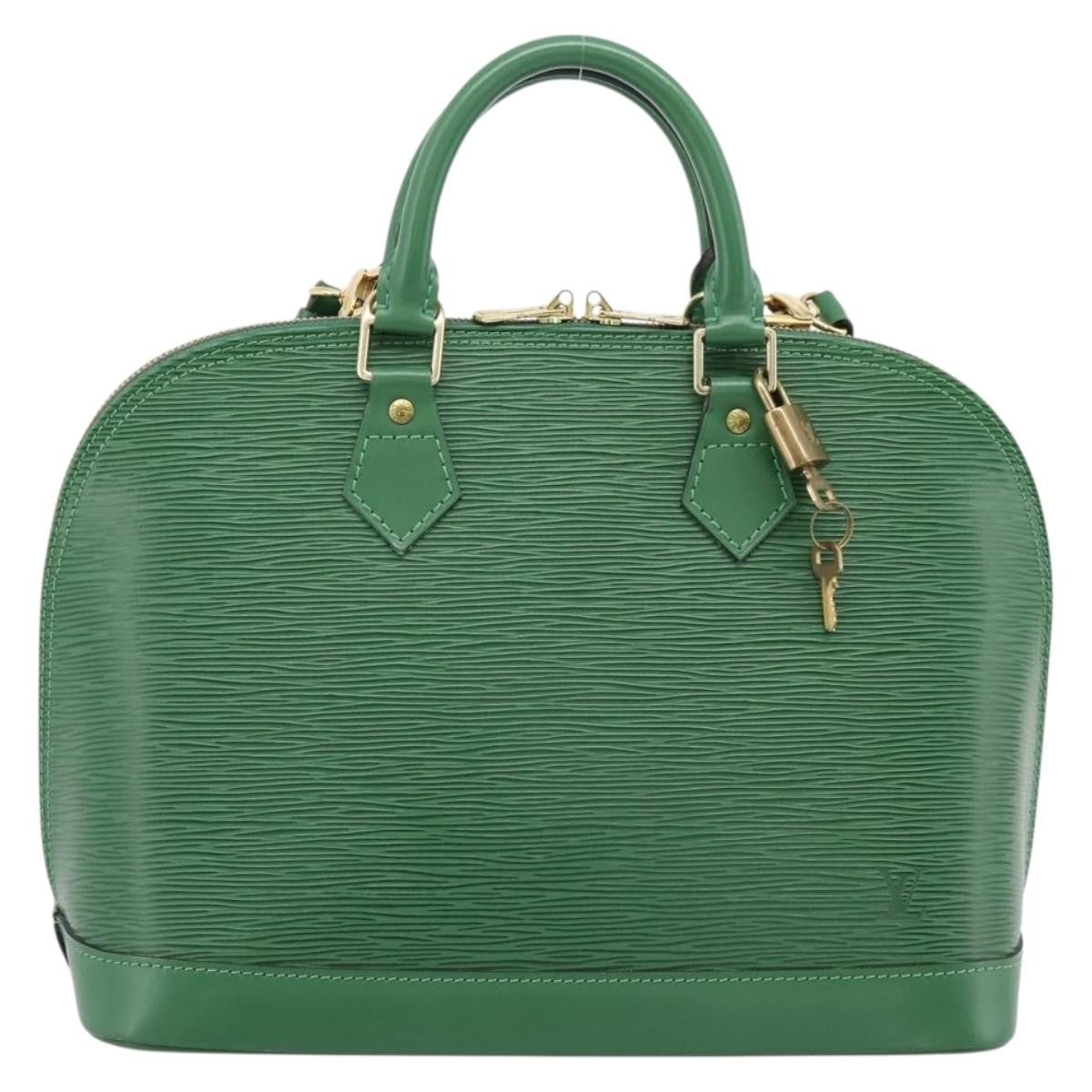 Louis Vuitton Alma Epi Leather, Green, Leather, Handbag