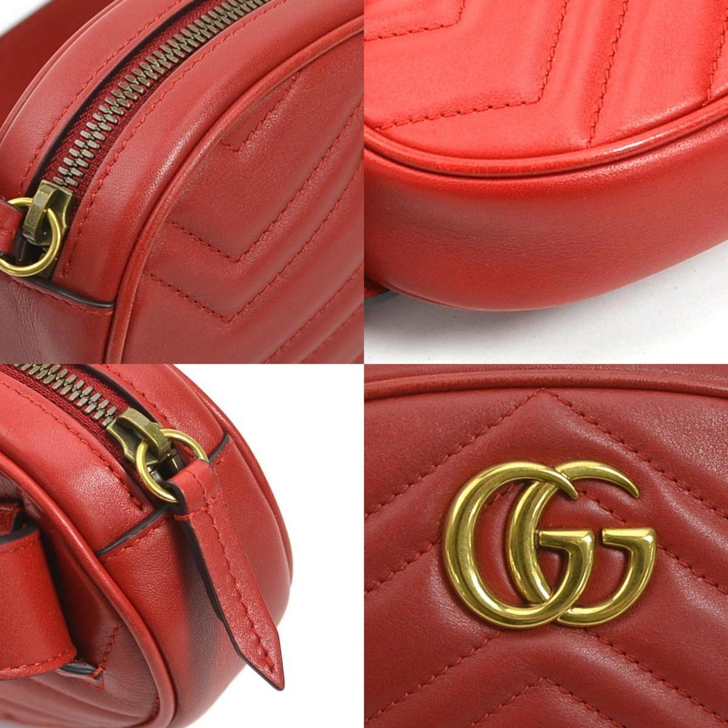 Gucci GG Marmont, Red, Leather, clutch