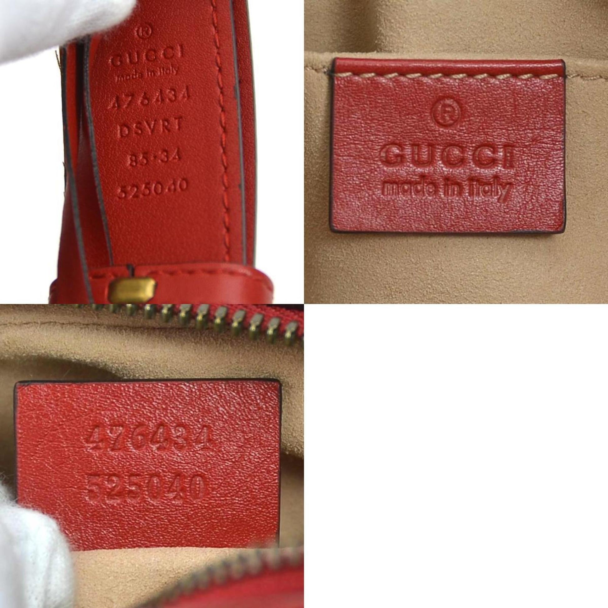 Gucci GG Marmont, Red, Leather, clutch