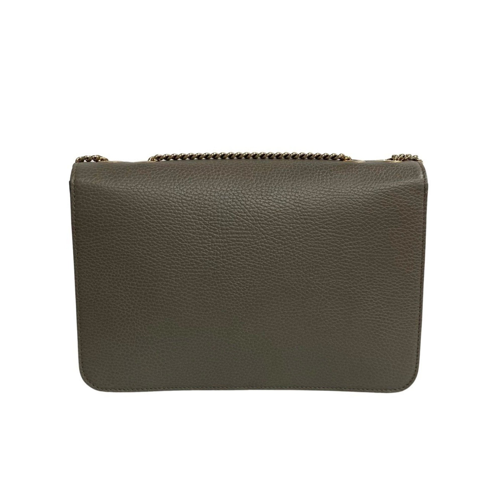 Gucci Interlocking G, Grey, Leather, shoulder