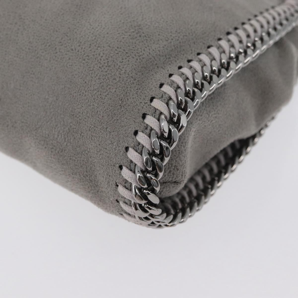 Stella McCartney Falabella Fold Over Faux Leather, Gray, Polyester, Shoulder Bag