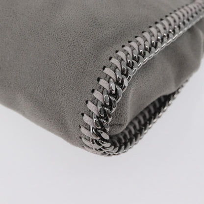 Stella McCartney Falabella Fold Over Faux Leather, Gray, Polyester, Shoulder Bag