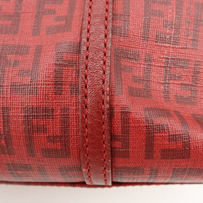 Fendi Superstar Zucchino Coated Canvas, Red, PVC, Tote Bag