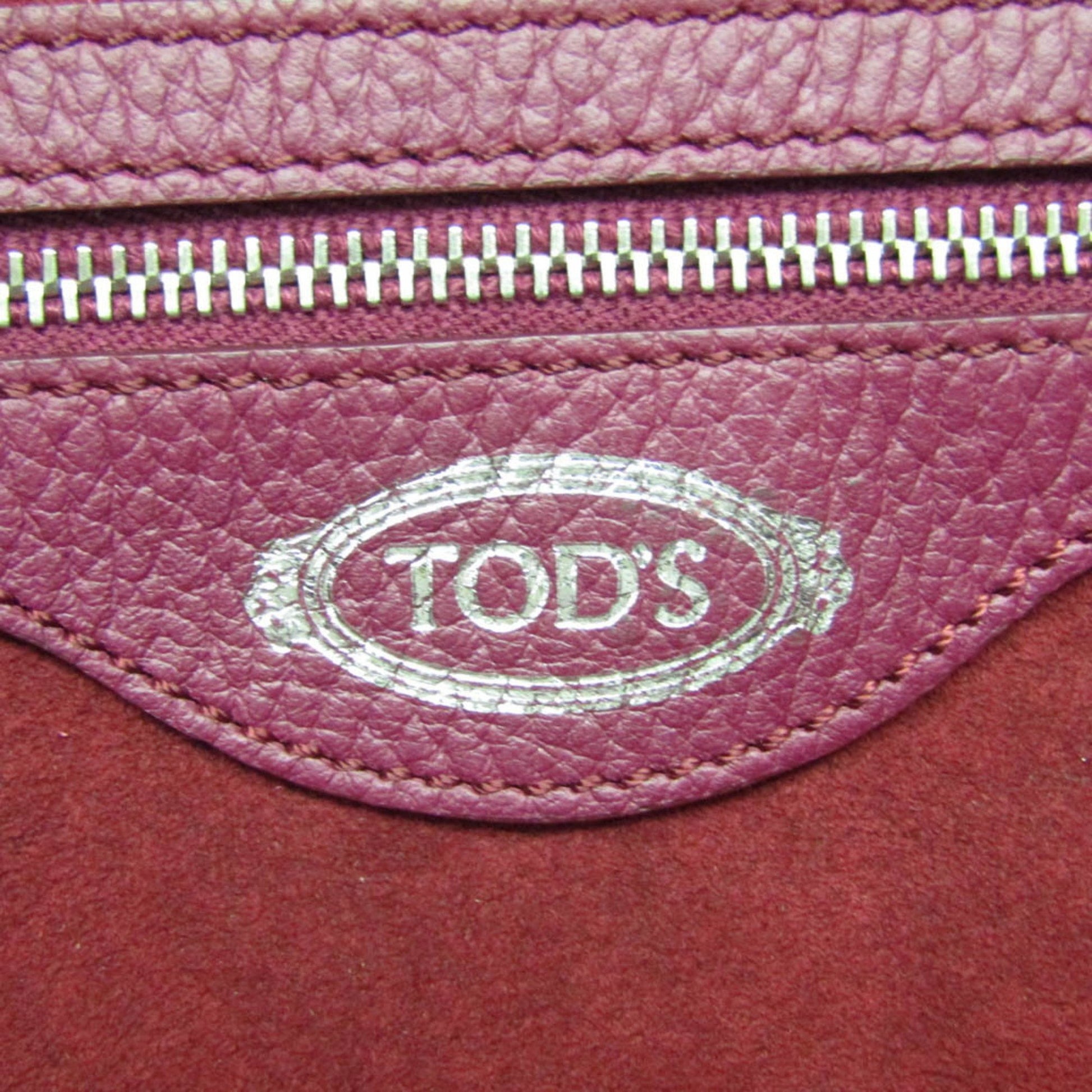 TOD'S, Purple, Leather, tote