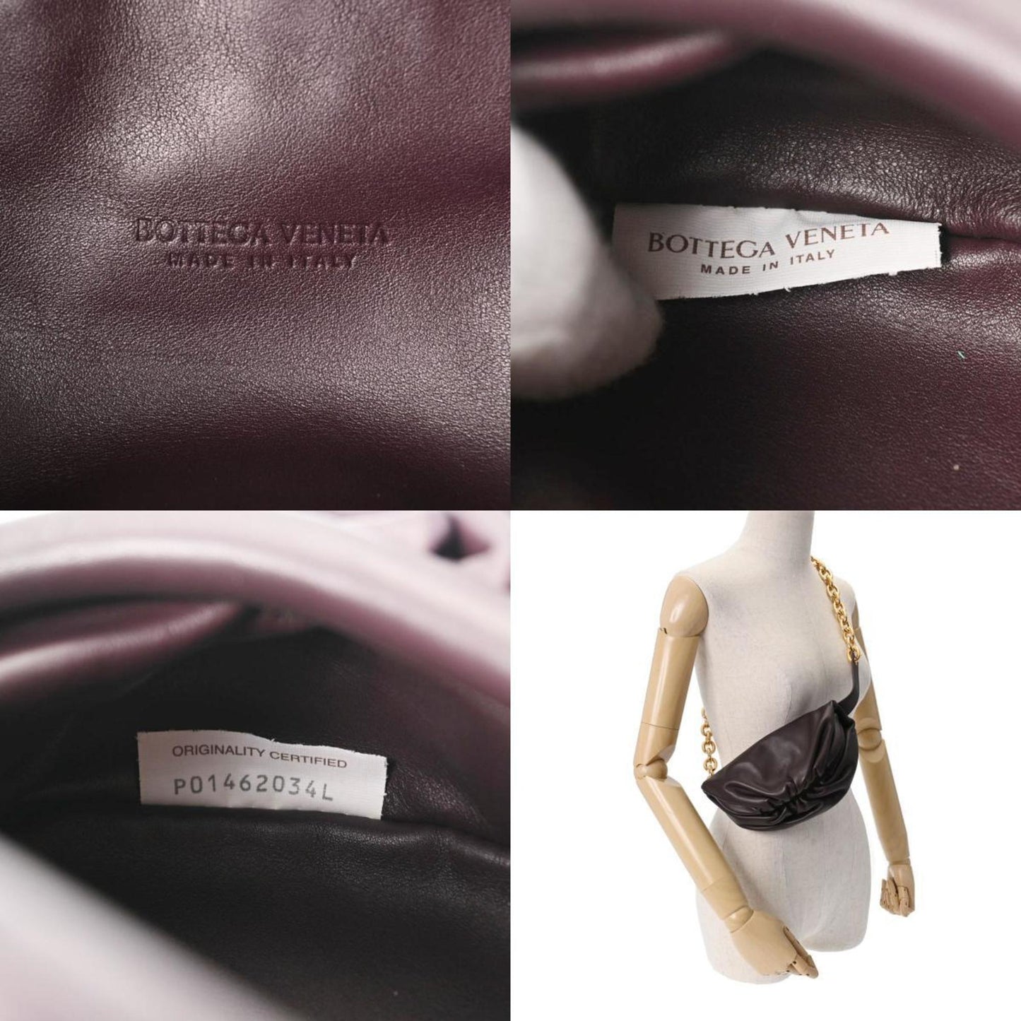 Bottega Veneta, Burgundy, Leather, shoulder