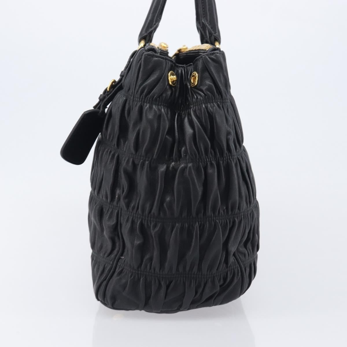 Prada Gaufre Double Zip Convertible Nappa Leather, Black, Leather, Tote Bag