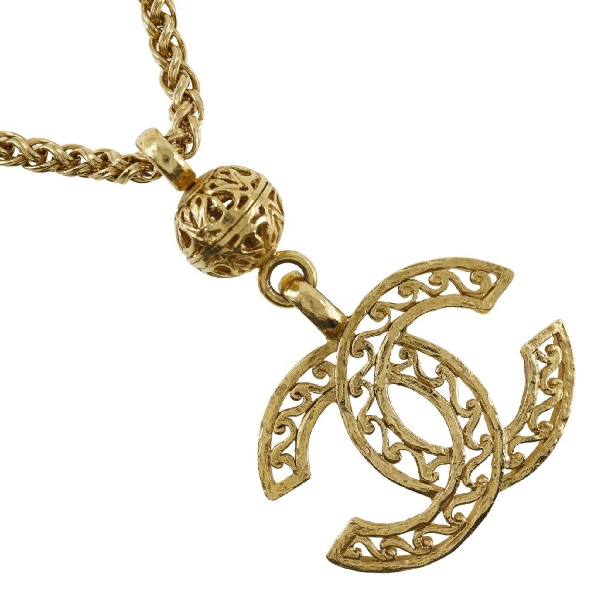 Chanel Coco Mark, Gold, Metal, necklace