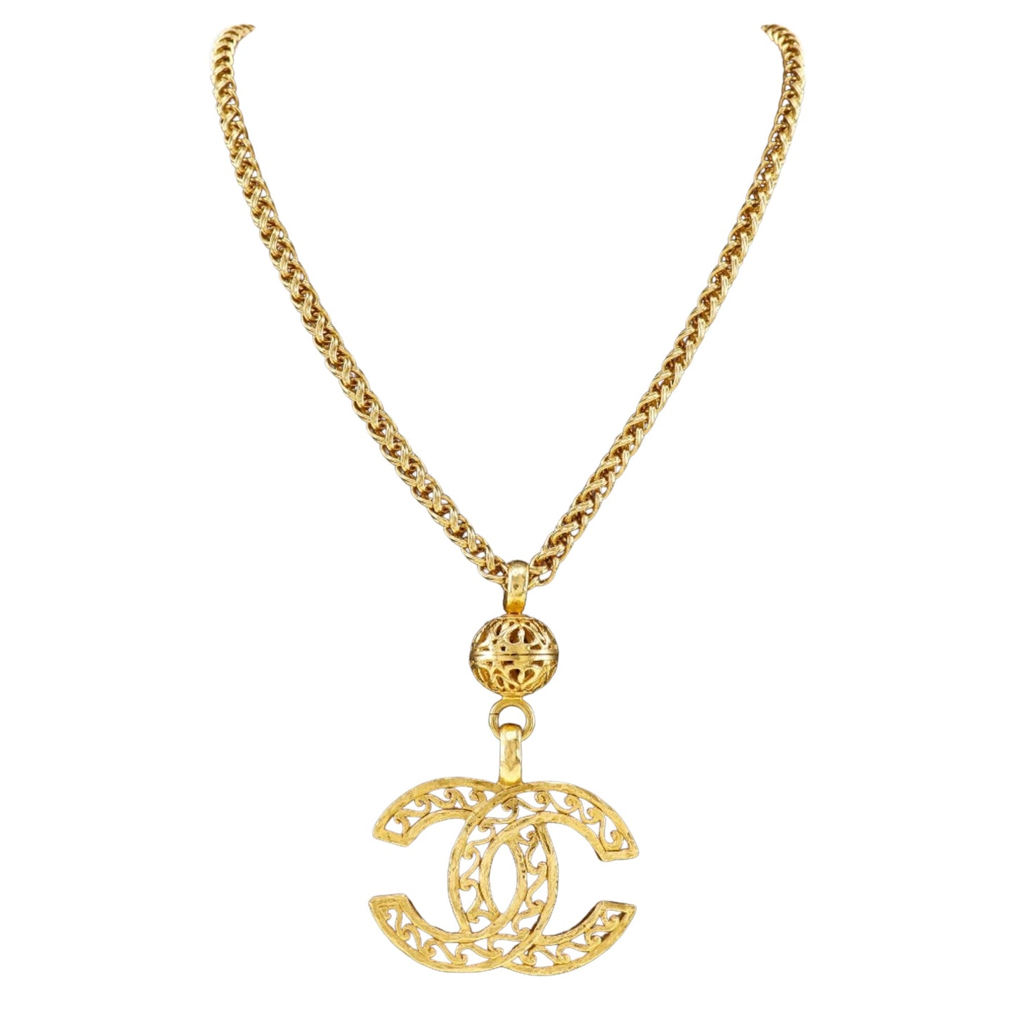 Chanel Coco Mark, Gold, Metal, necklace