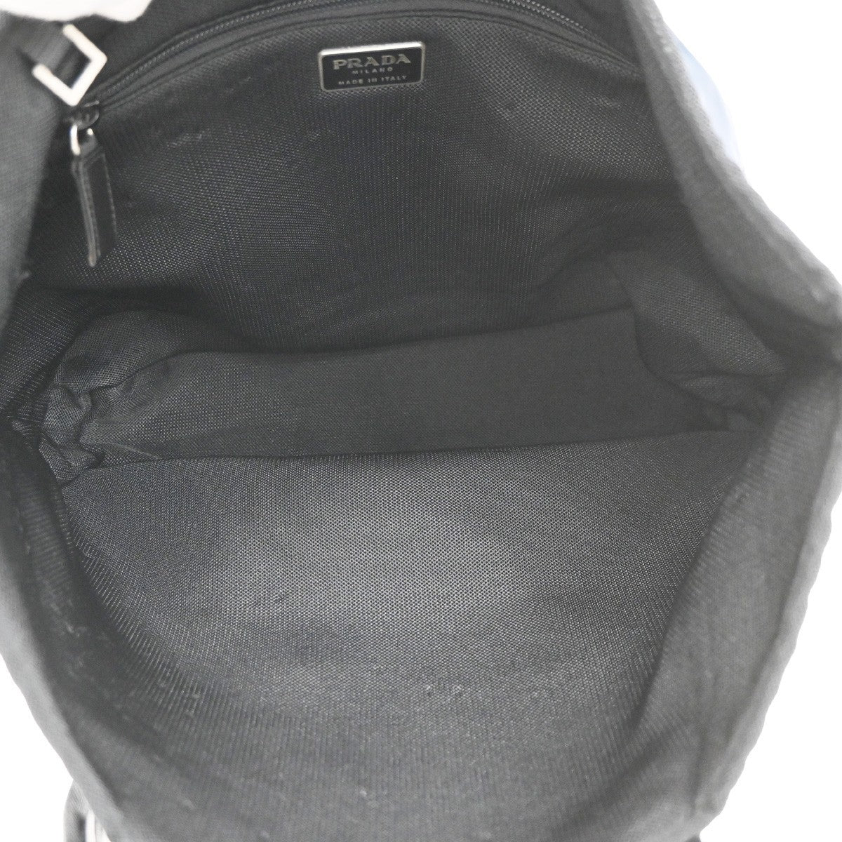 Prada Shoulder Canvas and Leather, Blue, Nylon, Shoulder Bag