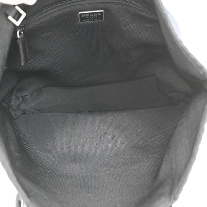 Prada Shoulder Canvas and Leather, Blue, Nylon, Shoulder Bag