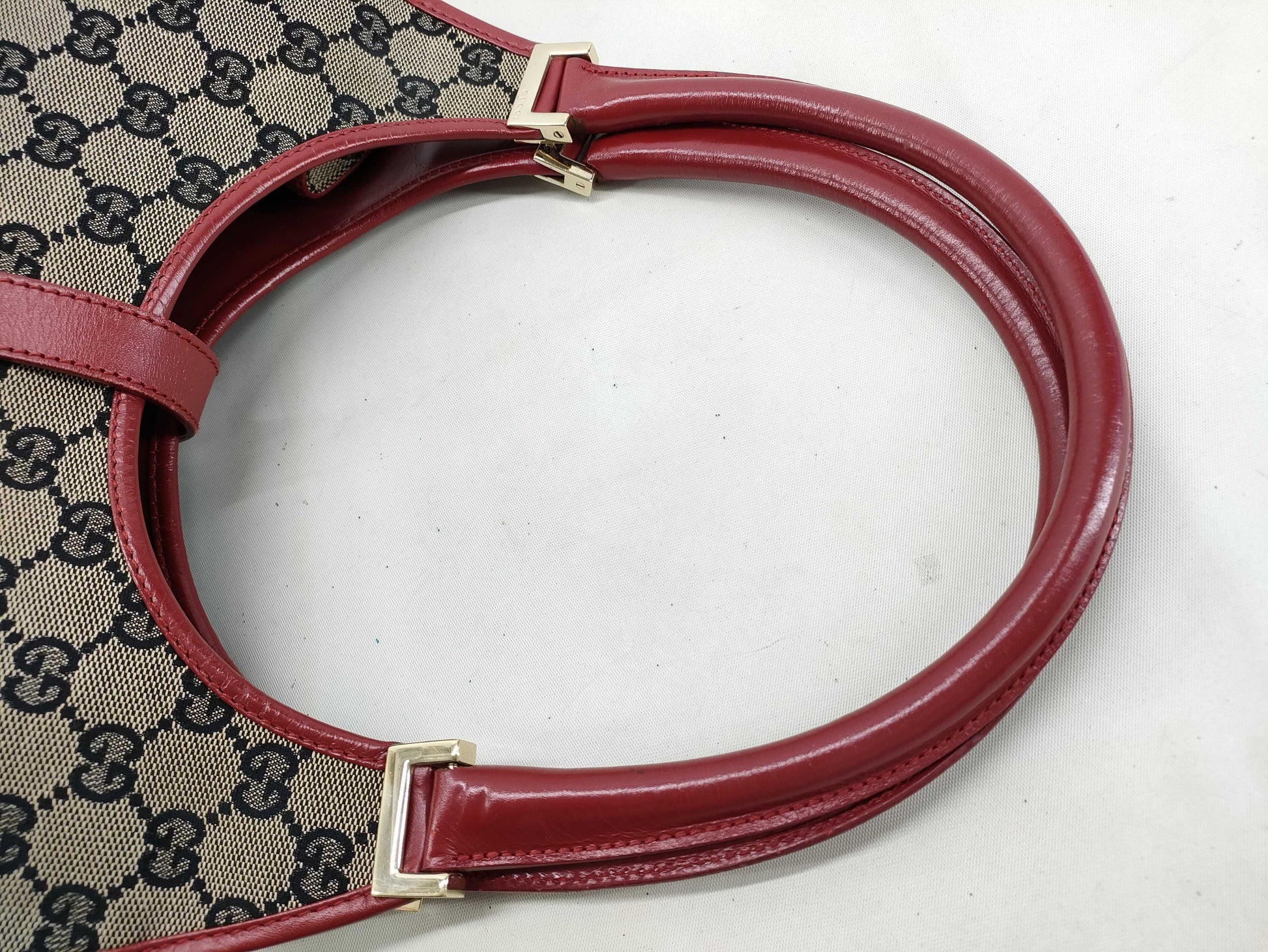 Gucci Vintage Jackie O Hobo Canvas and leather, Beige, Canvas, Shoulder Bag