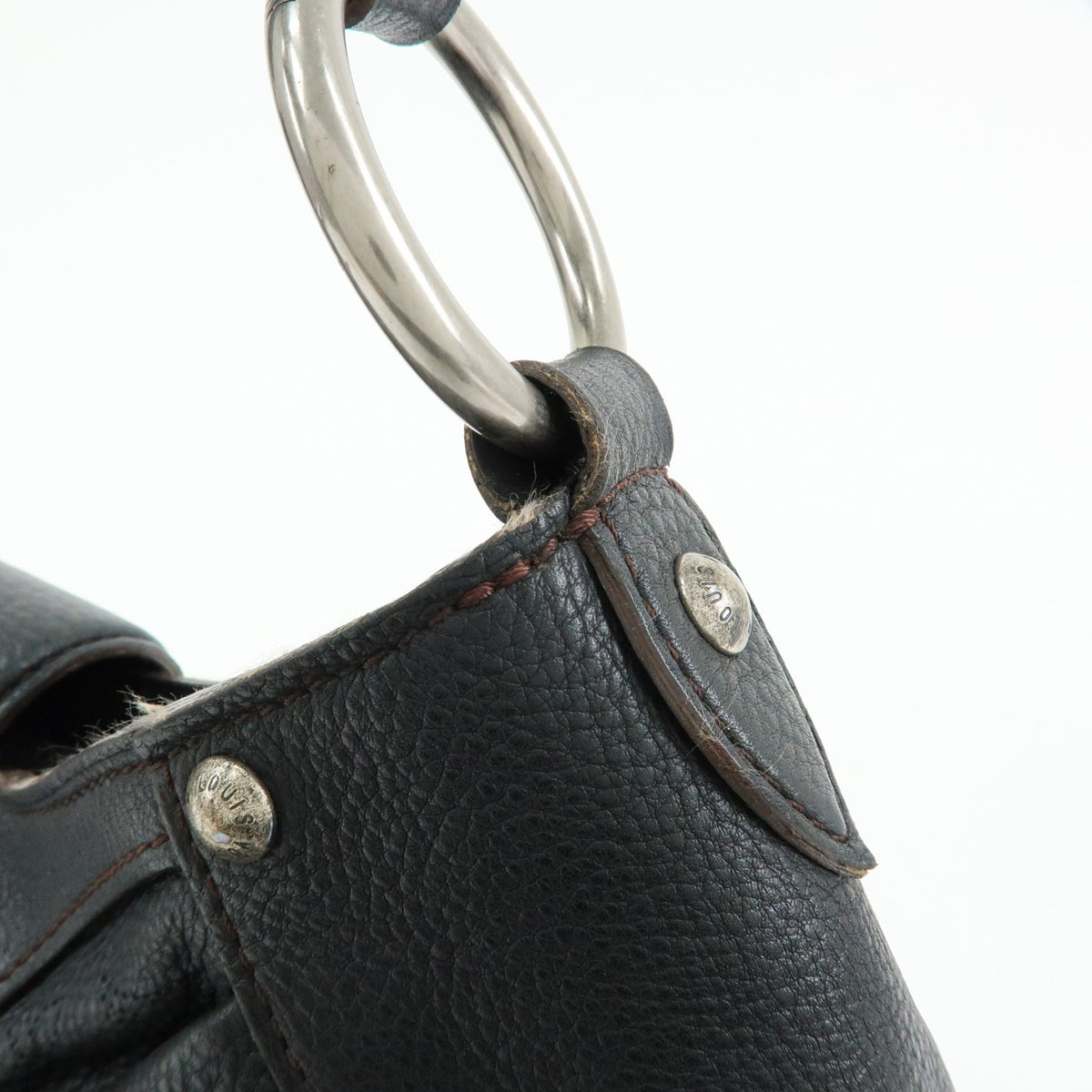 Louis Vuitton Solar Mahina Leather, Black, Leather, Handbag