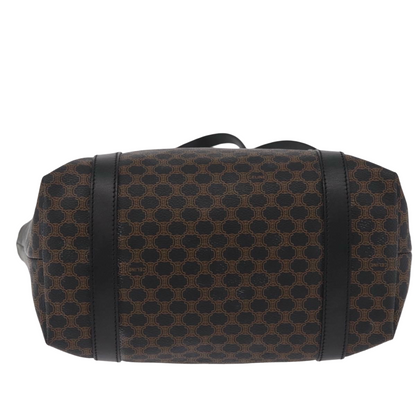Celine Vintage Macadam Canvas and Leather, Black, Canvas, Shoulder Bag