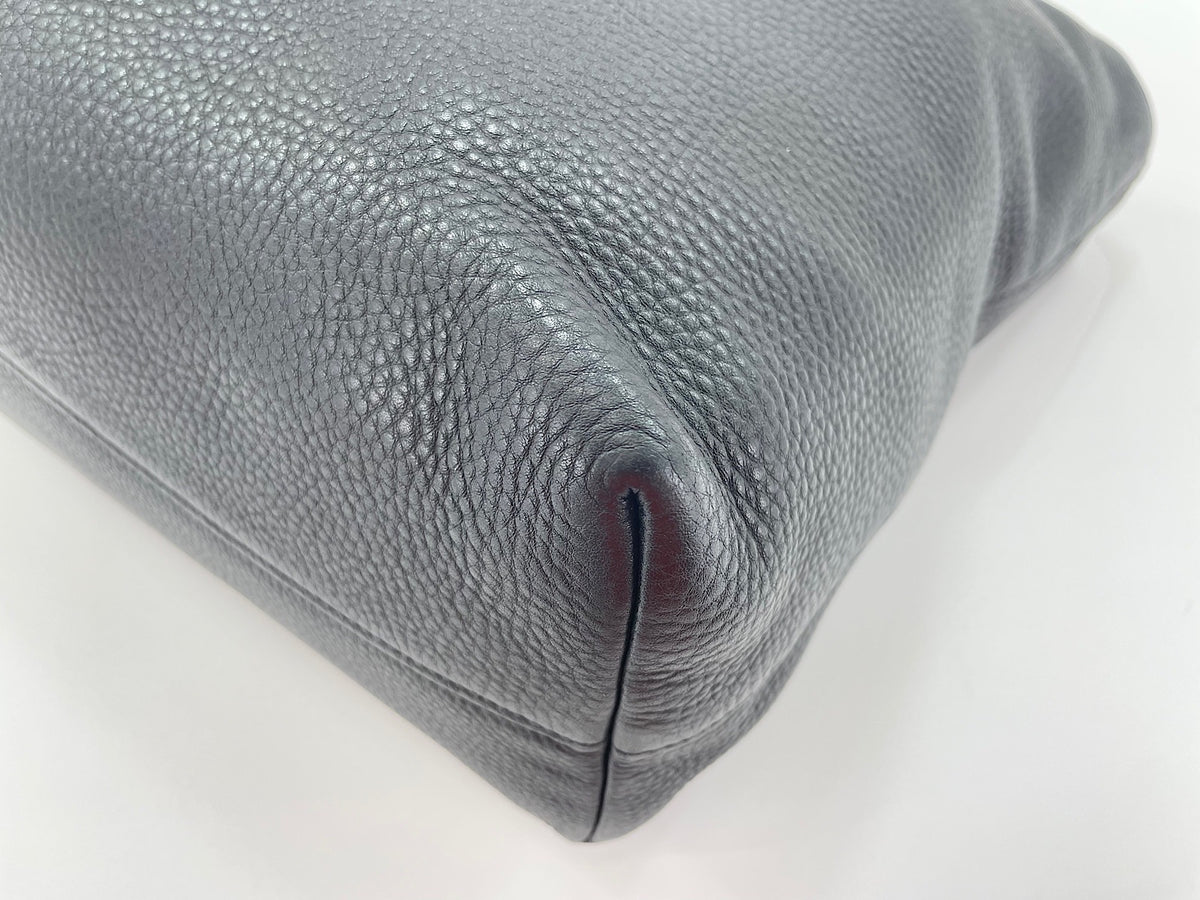 Prada Vitello Daino Convertible Tote Vitello Daino, Gray, Leather, Handbag