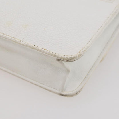 Chanel Vintage Timeless Wallet on Chain Caviar, White, Leather, Crossbody Bag