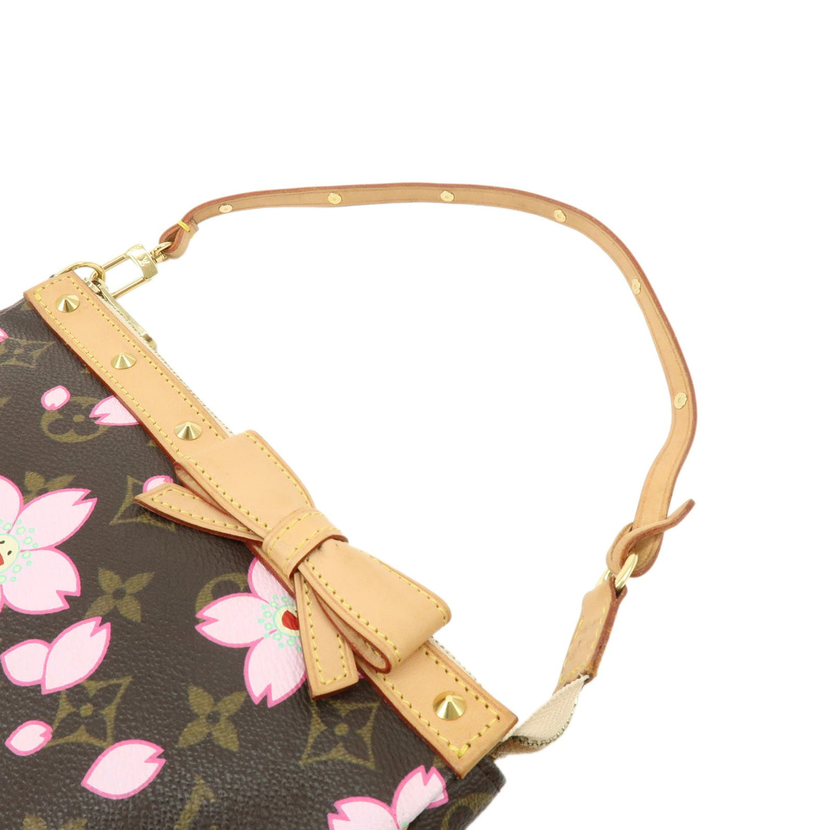 Louis Vuitton Pochette Accessoires Limited Edition Cherry Blossom Monogram, Brown, Canvas, Clutch