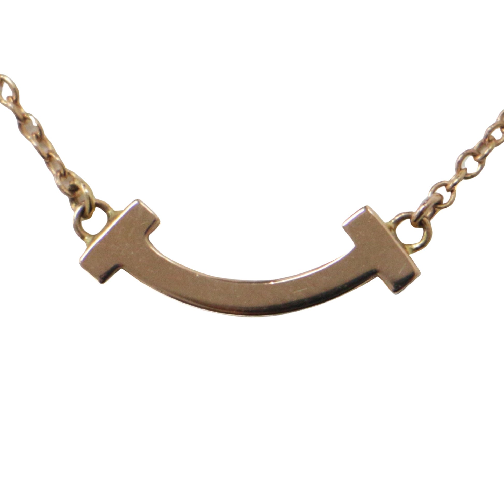 Tiffany & Co T Smile, Gold, Rose Gold, necklace