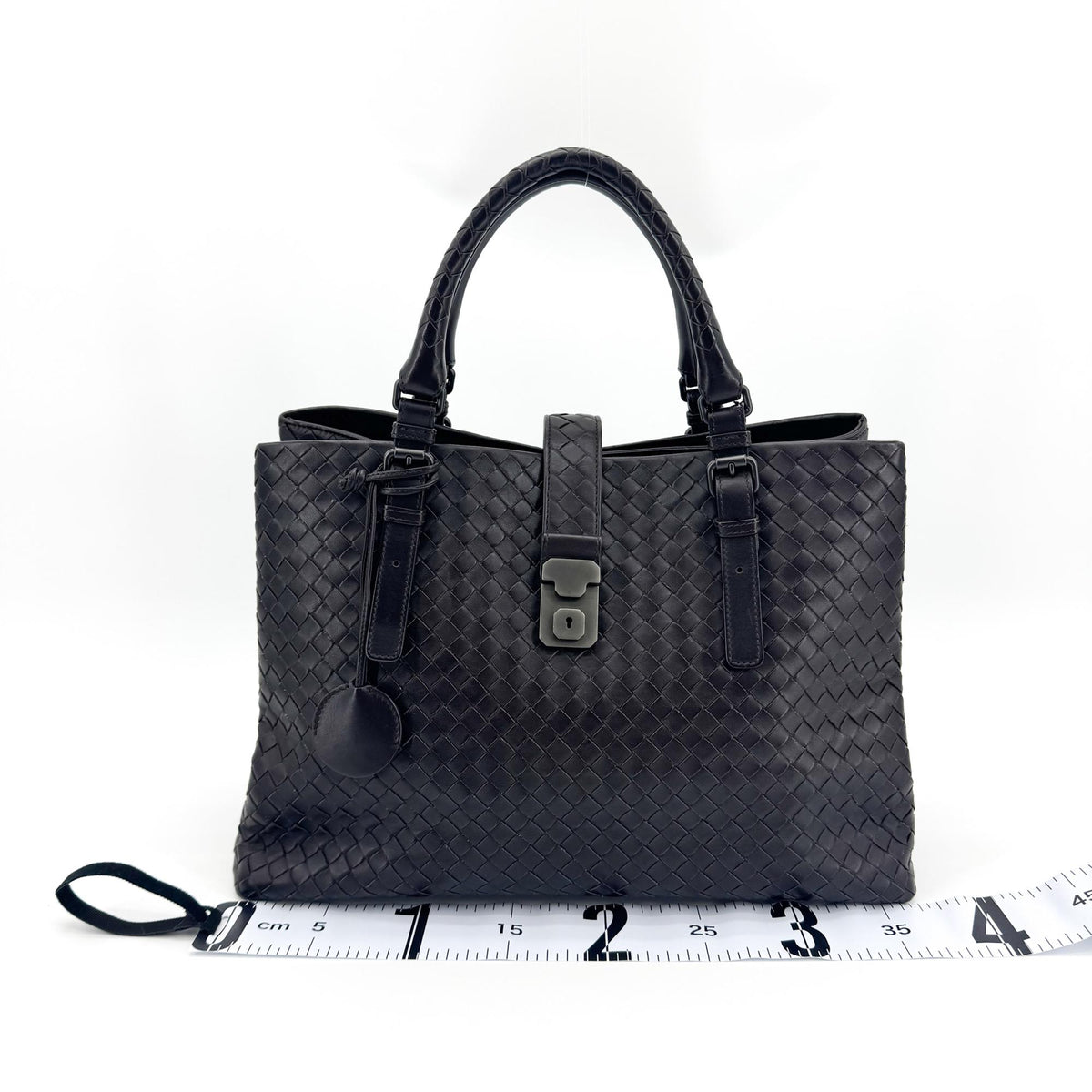 Bottega Veneta Capri Intrecciato Nappa, Black, Leather, Tote Bag