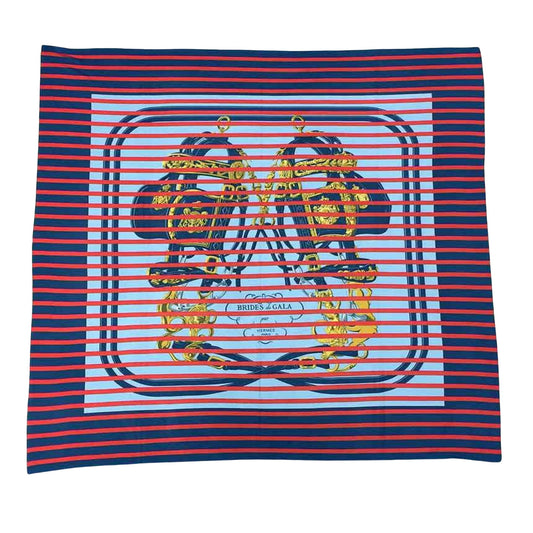 Hermès Carré 90, Navy, Silk, scarf