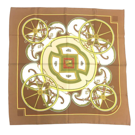 Hermès Carré 90, Brown, Silk, scarf