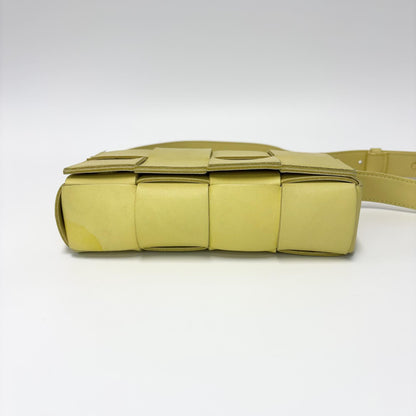 Bottega Veneta Fun Cassette Maxi Intrecciato Leather, Yellow, Leather, Crossbody Bag