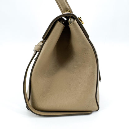 Celine Belt Calfskin, Beige, Leather, Handbag
