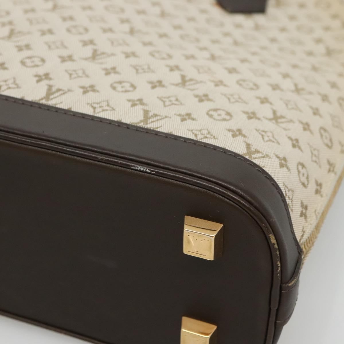 Louis Vuitton Alma Mini Lin Monogram, Khaki, Canvas, Handbag