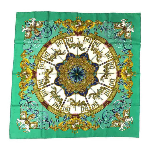 Hermès Carré 90, Green, Silk, scarf