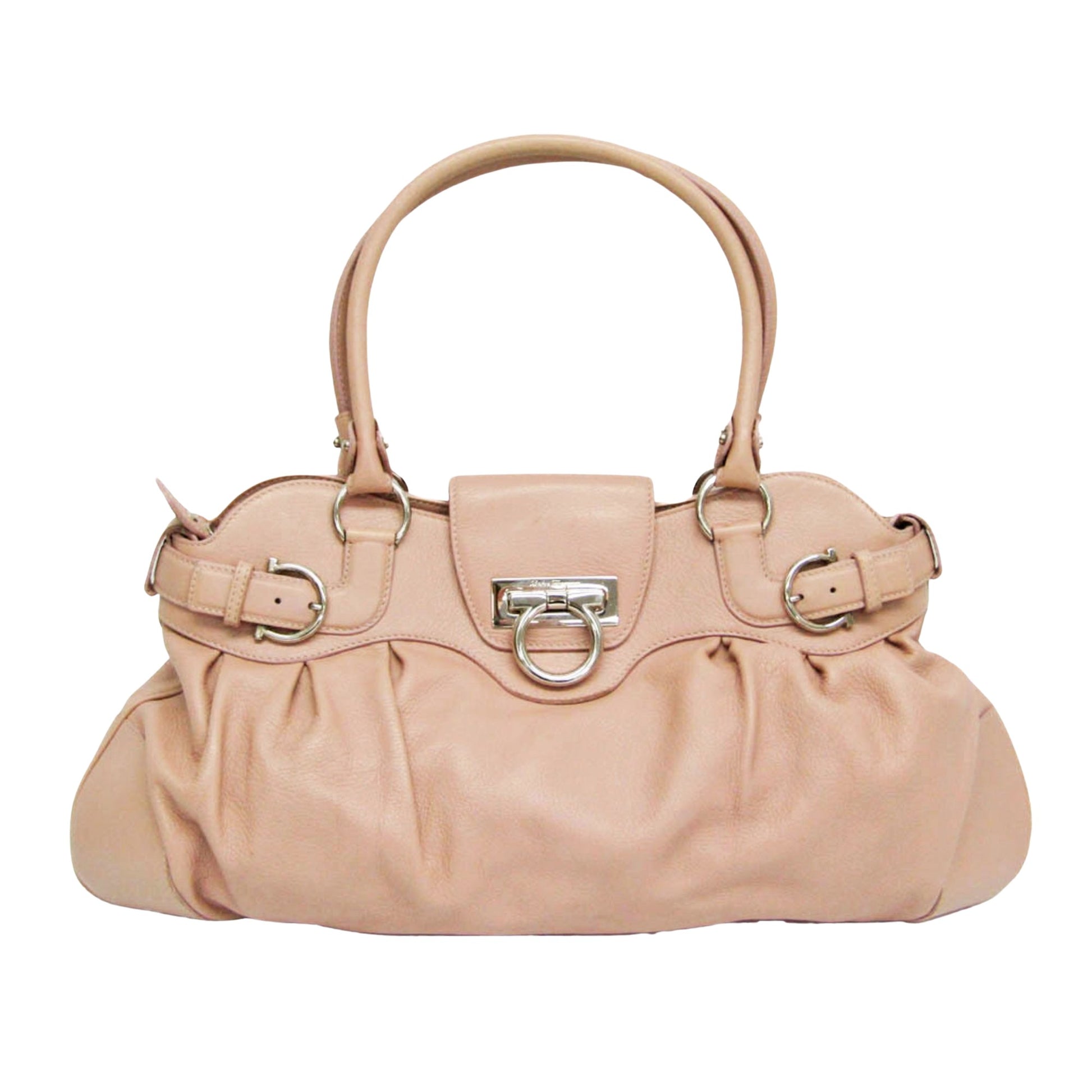 Salvatore Ferragamo Gancini, Pink, Leather, handbag