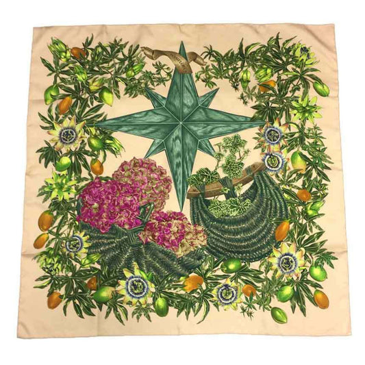 Hermès Carré 90, Green, Silk, scarf