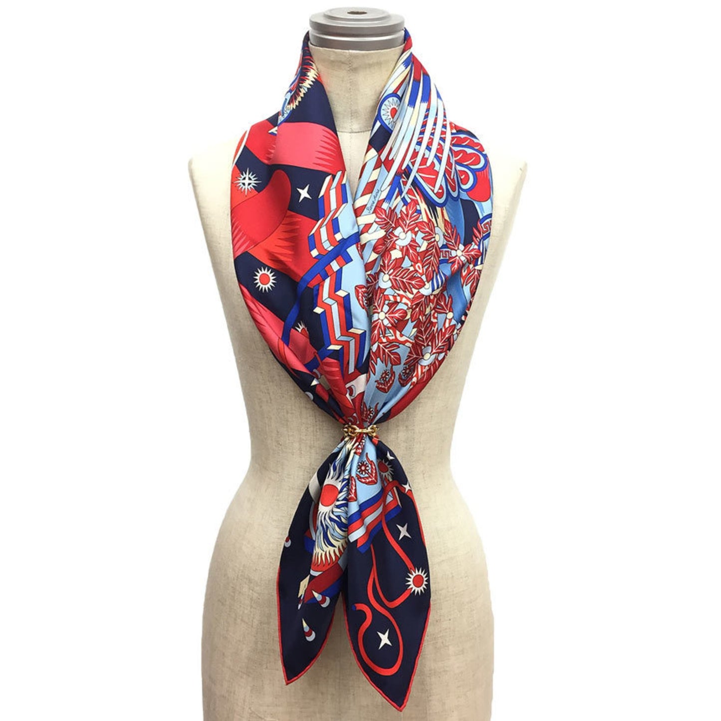 Hermès, Blue, Silk, scarf